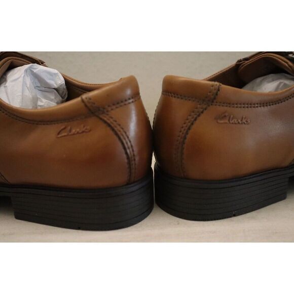 Clarks 26130096 Men's Sz 8.5W Dark Tan Leather Tilden Cap-Toe Dress Shoes - Picture 8 of 12